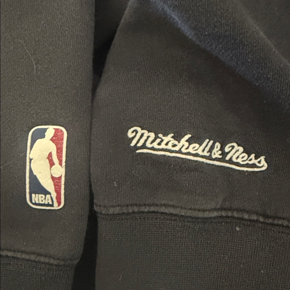 Mitchell Ness Chicago Bulls Basketball Crewneck Sweatshirt Black Vintage NBA M - Picture 7 of 8